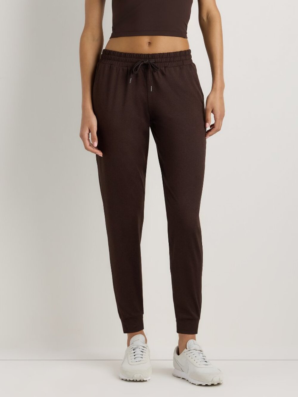Flowknit* Mid-Rise Joggers in Brown